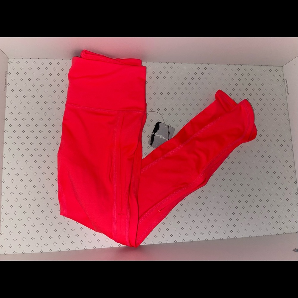 Free people hot pink eyelet leggings
